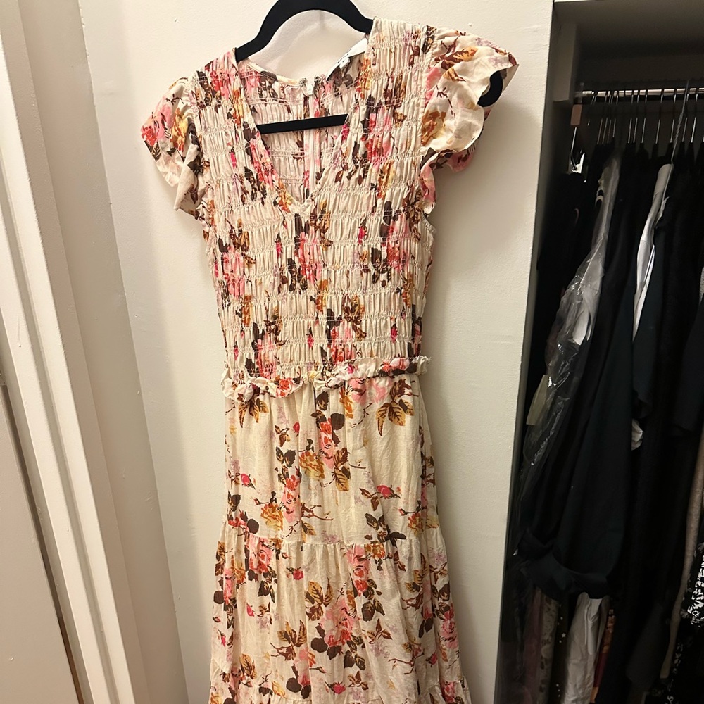 Sea floral midi dress